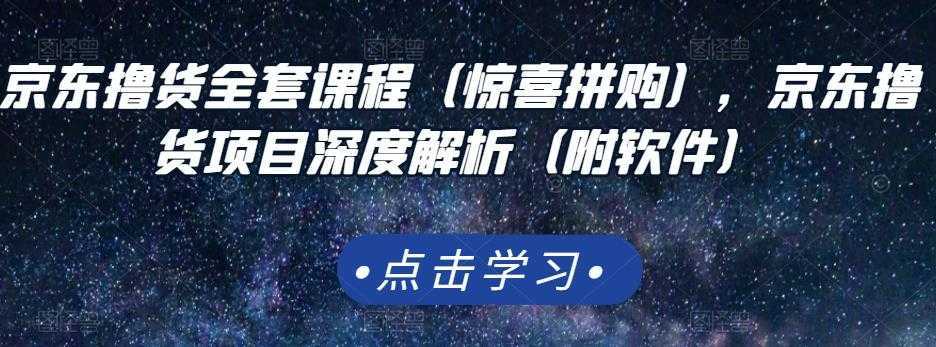 京东撸货全套课程（惊喜拼购），京东撸货项目深度解析（附软件）-课程网