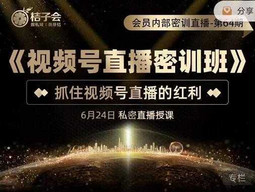 图片[1]-桔子会《视频号直播密训班》，抓住视频号直播的红利 价值12800-课程网