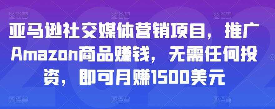 图片[1]-亚马逊社交媒体营销项目，推广Amazon商品赚钱，无需任何投资，即可月赚1500美元-课程网
