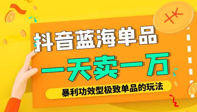 某公众号付费文章：抖音蓝海单品，一天卖一万！暴利功效型极致单品的玩法-课程网