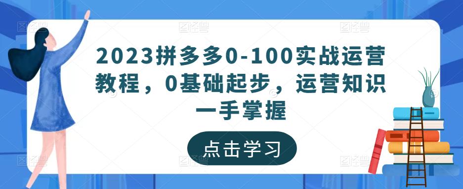 2023拼多多0-100实战运营教程，0基础起步，运营知识一手掌握-课程网