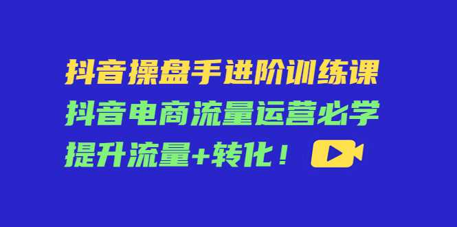 抖音操盘手进阶训练课：抖音电商流量运营必学，提升流量+转化-课程网