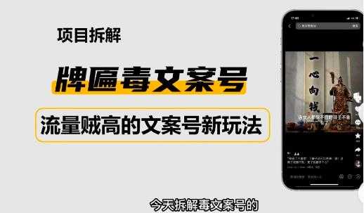 2023抖音快手毒文案新玩法，牌匾文案号，起号快易变现-课程网