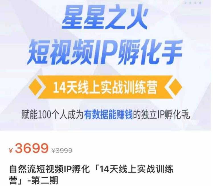 瑶瑶·自然流短视频IP孵化第二期，14天线上实战训练营，赋能100个人成为有数据能赚钱的独立IP孵化手-课程网