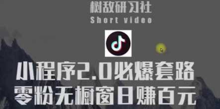 树敌研习社6月抖音赚钱课程：抖音小程序2.0必爆套路零粉无橱窗日赚百元玩法-课程网