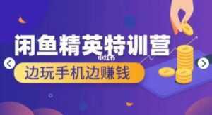 翼牛学堂 闲鱼项目精英特训营培训视频,月光族上班族的闲鱼赚钱课程-课程网