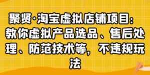 聚贤《淘宝虚拟店铺项目》虚拟产品选品、防范技术，不违规玩法等-课程网