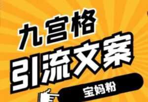 九宫格文案引流教程，手把手教你快手引流精准宝妈粉-课程网