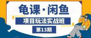 龟课·闲鱼项目玩法实战班第13期,轻松玩转闲鱼,多渠道多方法引流到私域流量池-课程网