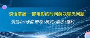 谈话掌握一部电影的时间解决聊天问题:谈话四大维度:宏观+模式+柔术+邀约-课程网