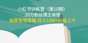 小红书训练营（第10期）20万粉丝博主亲授：独家变现思路 月入10W+价值上千-课程网