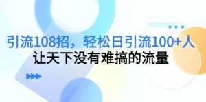 引流108招，轻松日引流100+人，让天下没有难搞的流量-课程网