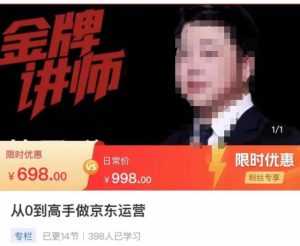 从0到高手做京东运营,从基础到高级,带你玩转京东电商平台-课程网